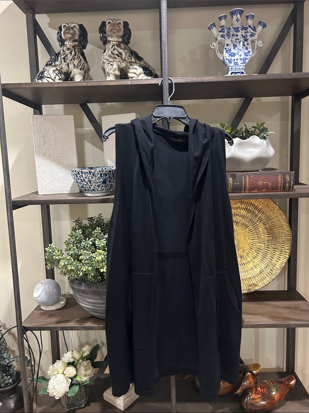 Cyrus Black Sleeveless Hooded vest 2X